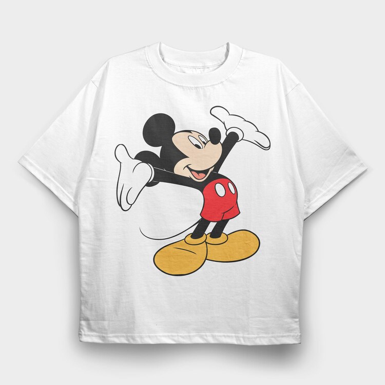 Cartoon Retro Mickey Mouse 6, Tricou Oversize Barbati (Unisex)