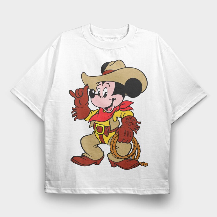 Cartoon Retro Mickey Mouse 4, Tricou Oversize Barbati (Unisex)