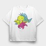 Cartoon Retro La Sirenta 5, Tricou Oversize Barbati (Unisex)