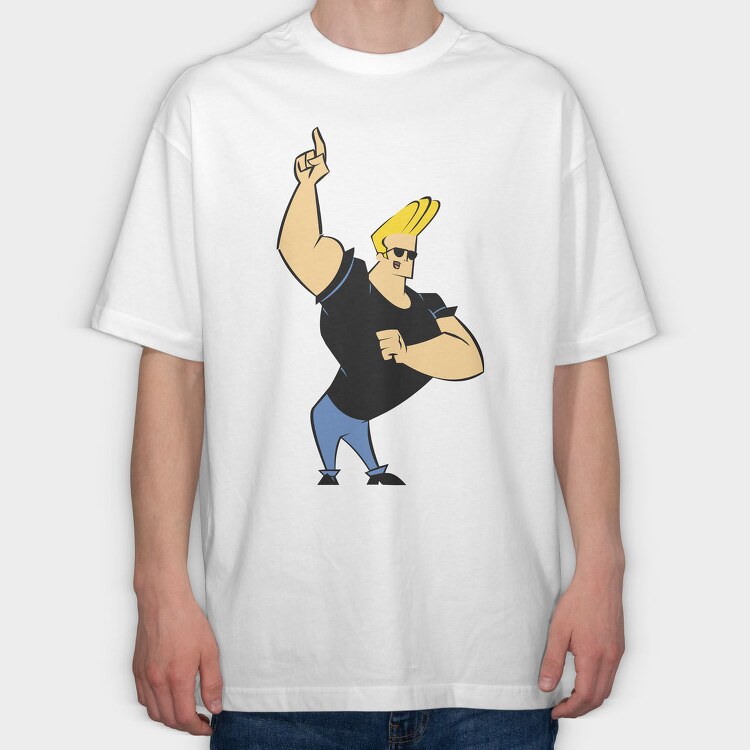 Cartoon Retro Johny Bravo 1, Tricou Oversize Barbati (Unisex)