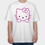 Cartoon Retro Hello Kitty 6, Tricou Oversize Barbati (Unisex)
