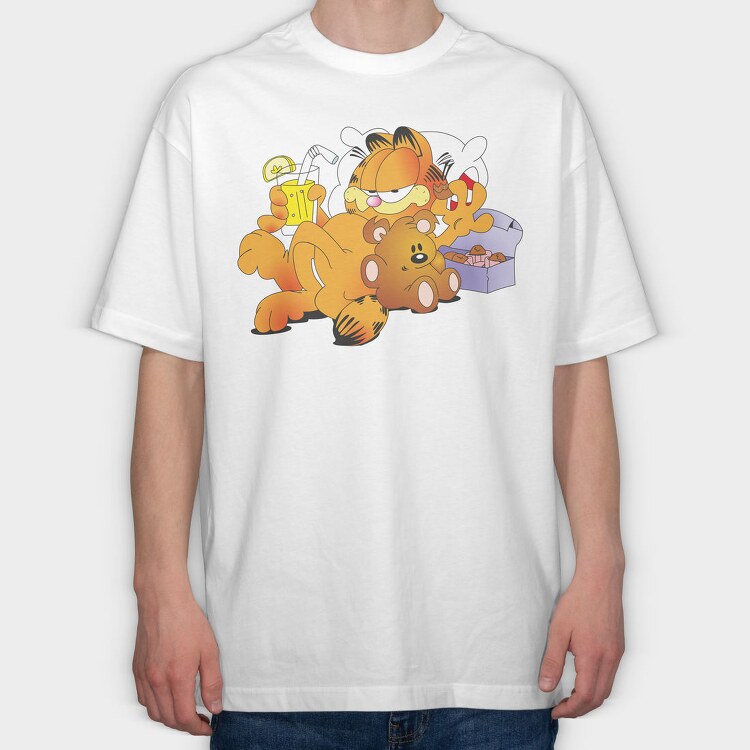 Cartoon Retro Garfield 4, Tricou Oversize Barbati (Unisex)