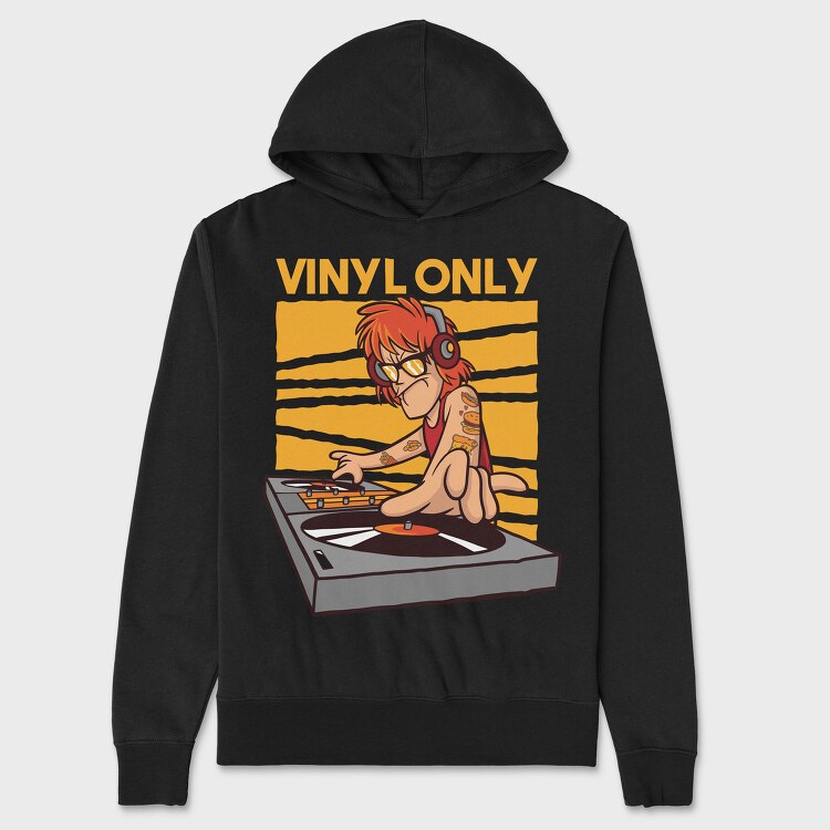 Vinyl Dj Quote, Hanorac Oversize Barbati (Unisex)