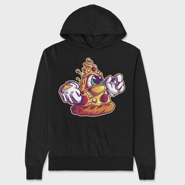 Pizza Slice Monster Illuminati, Hanorac Oversize Barbati (Unisex)
