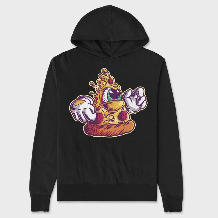 Pizza Slice Monster Illuminati, Hanorac Oversize Barbati (Unisex)