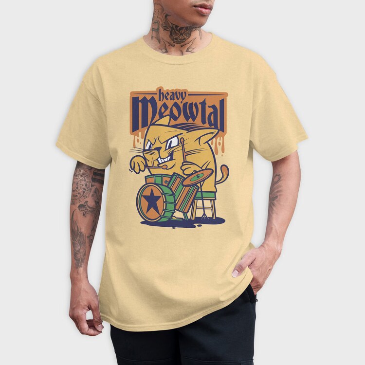 Cat Drummer 2, Tricou Barbati (Unisex)