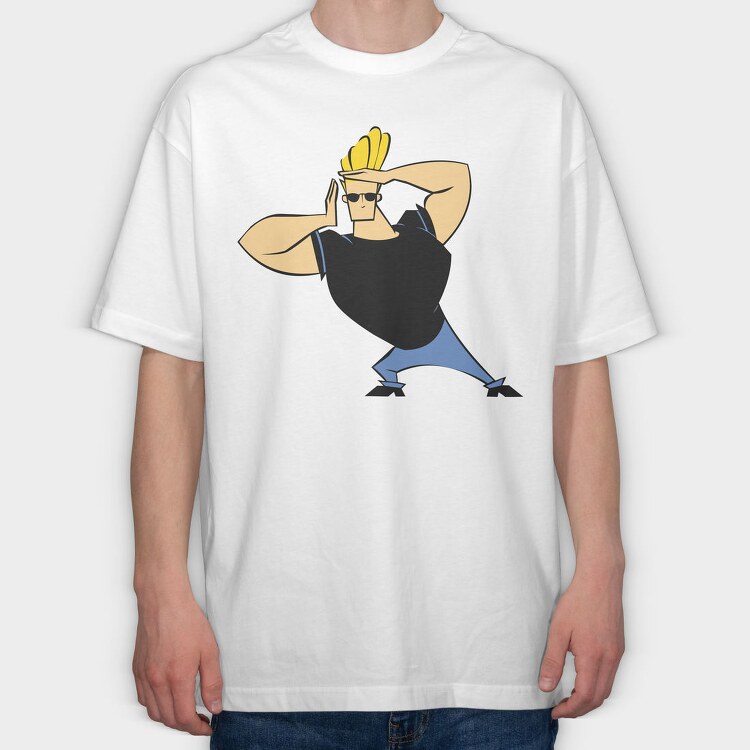 Cartoon Retro Johny Bravo 2, Tricou Oversize Barbati (Unisex)