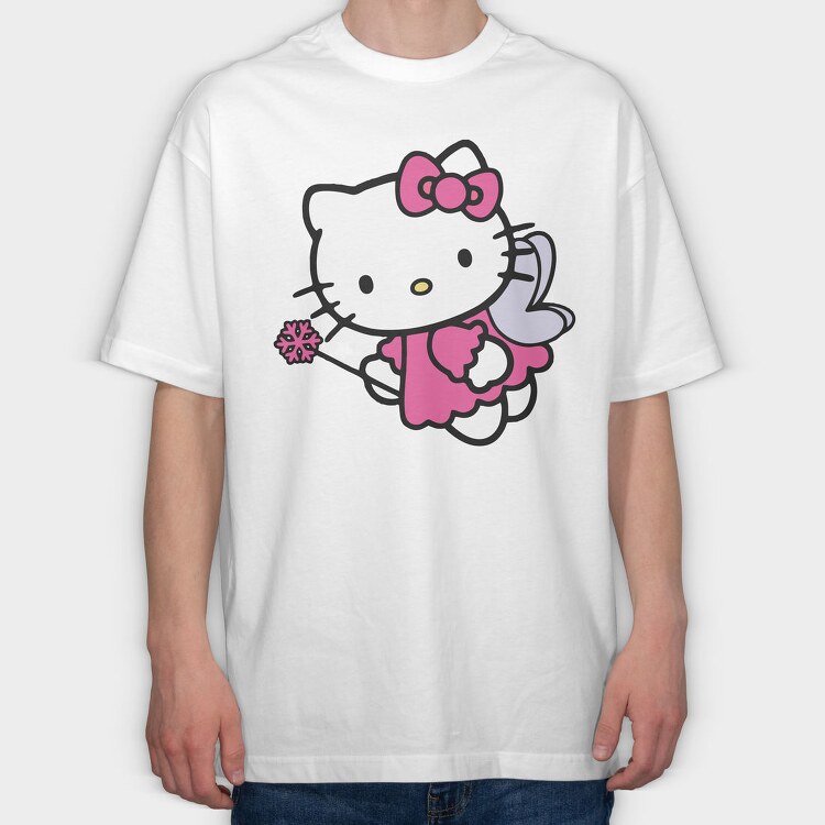Cartoon Retro Hello Kitty 2, Tricou Oversize Barbati (Unisex)