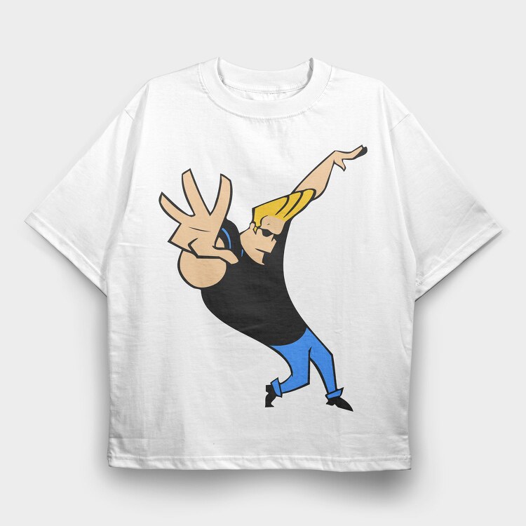 Cartoon Retro Johny Bravo 4, Tricou Oversize Barbati (Unisex)