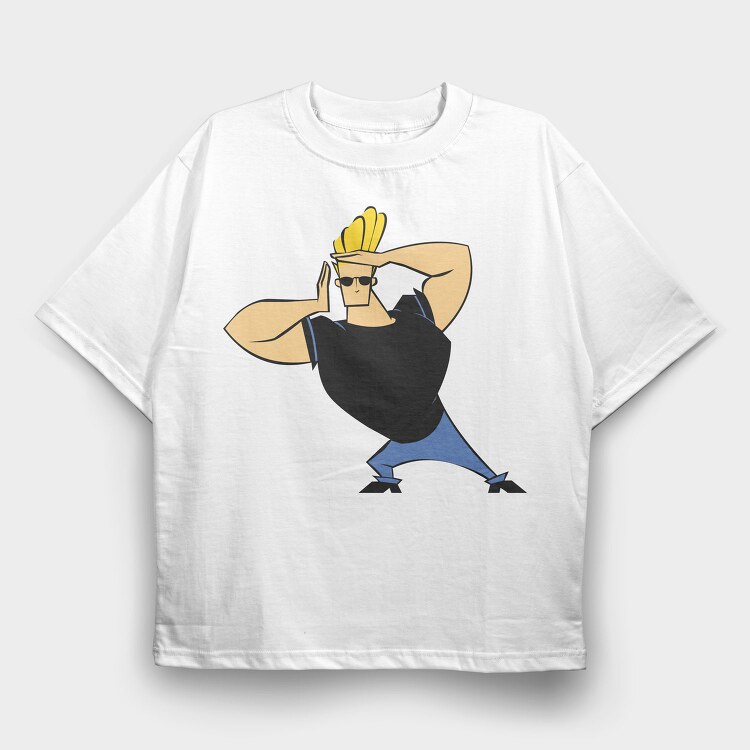 Cartoon Retro Johny Bravo 2, Tricou Oversize Barbati (Unisex)