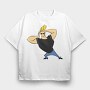 Cartoon Retro Johny Bravo 2, Tricou Oversize Barbati (Unisex)