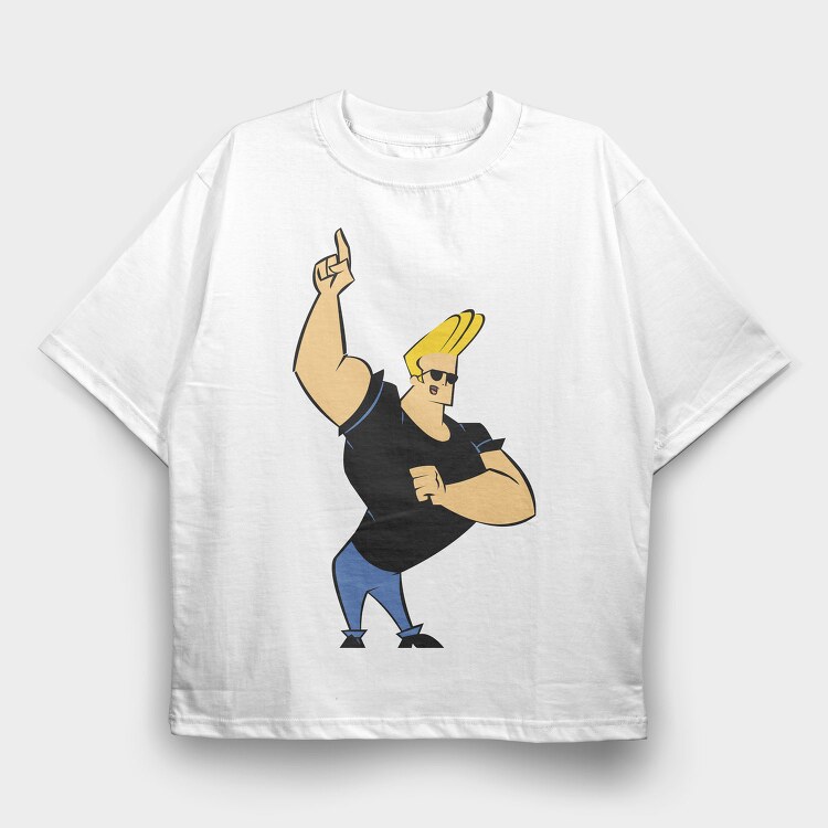 Cartoon Retro Johny Bravo 1, Tricou Oversize Barbati (Unisex)
