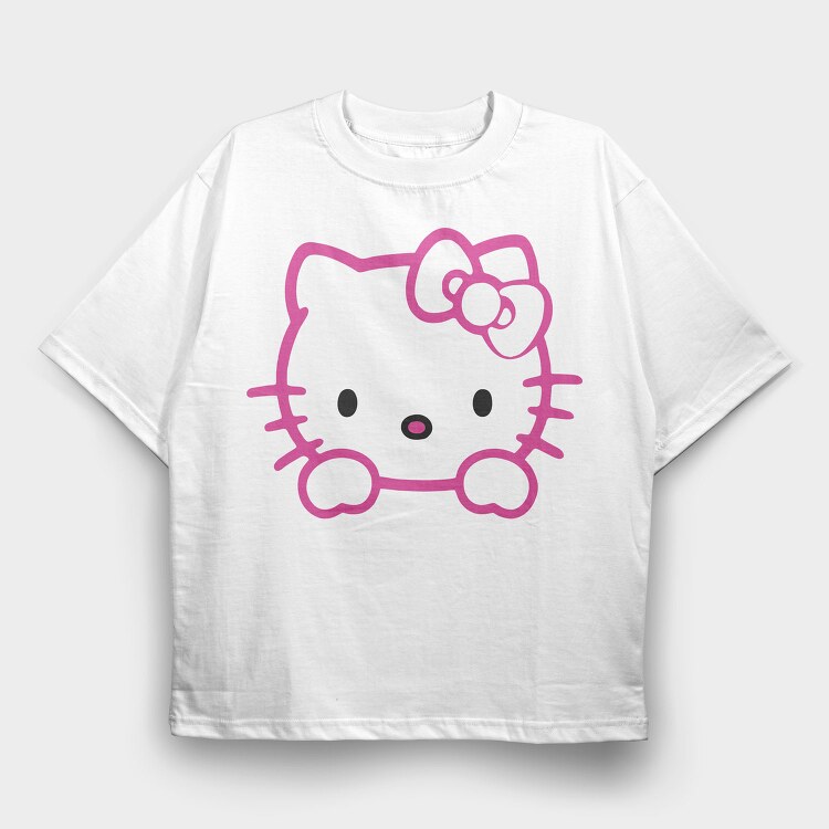 Cartoon Retro Hello Kitty 6, Tricou Oversize Barbati (Unisex)
