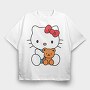 Cartoon Retro Hello Kitty 5, Tricou Oversize Barbati (Unisex)