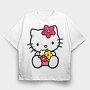 Cartoon Retro Hello Kitty 4, Tricou Oversize Barbati (Unisex)