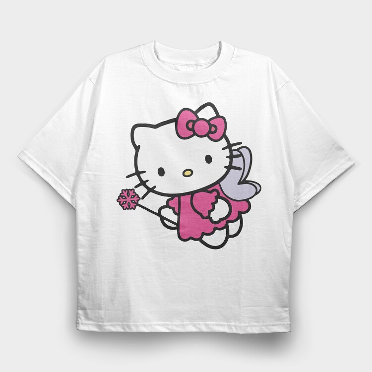 Cartoon Retro Hello Kitty 2, Tricou Oversize Barbati (Unisex)