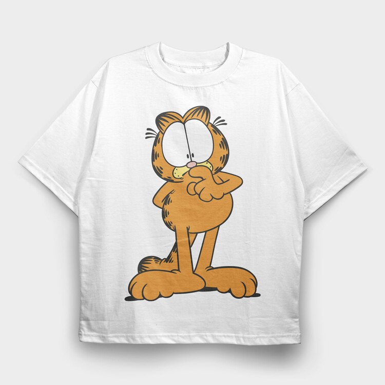 Cartoon Retro Garfield 5, Tricou Oversize Barbati (Unisex)