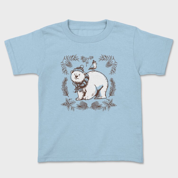 Polar Bear Animal Winter Throw Pillow, Tricou Copii