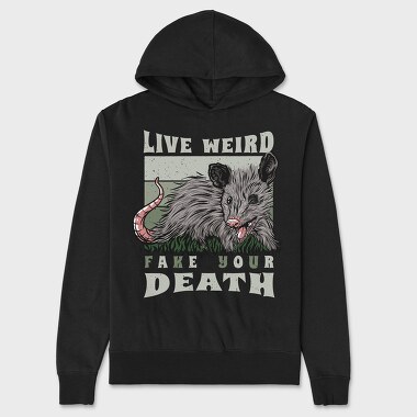 Possum Wild Animal Funny Quote Illustration, Hanorac Oversize Barbati (Unisex)