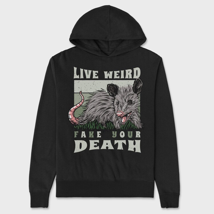 Possum Wild Animal Funny Quote Illustration, Hanorac Oversize Barbati (Unisex)
