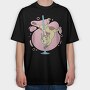 Pole Dancing Cat Cartoon, Tricou Oversize Barbati (Unisex)