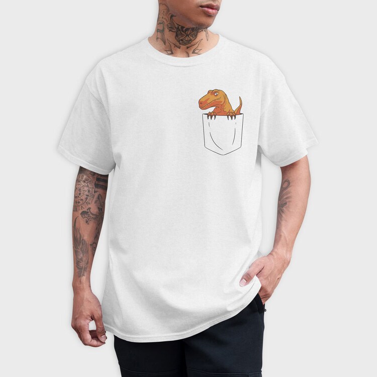 Dino Pocket, Tricou Barbati (Unisex)