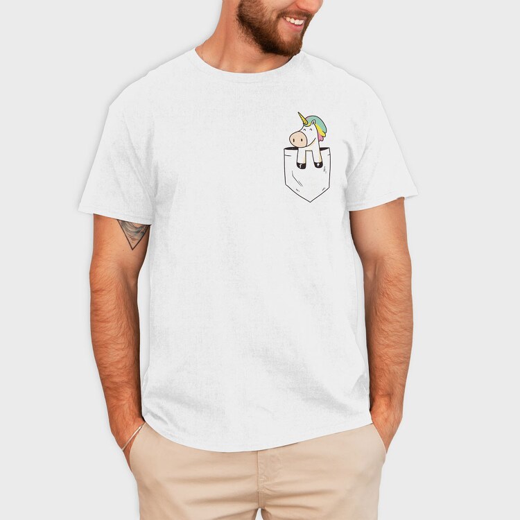 Unicorn Pocket, Tricou Barbati (Unisex)