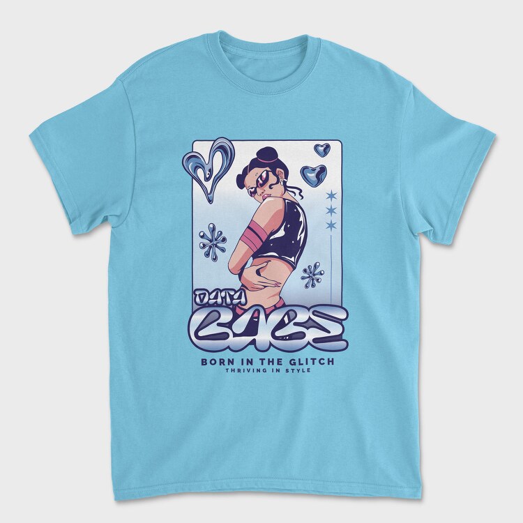 Y3K Born In The Glitch Data Babe, Tricou Barbati (Unisex)