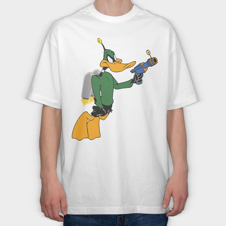 Cartoon Retro Duck Dodgers 2, Tricou Oversize Barbati (Unisex)