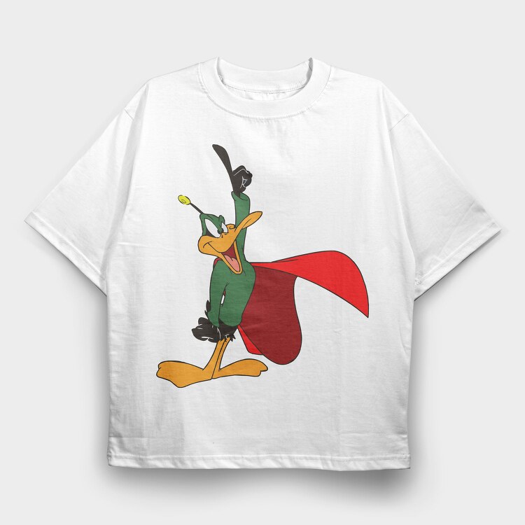 Cartoon Retro Duck Dodgers 6, Tricou Oversize Barbati (Unisex)