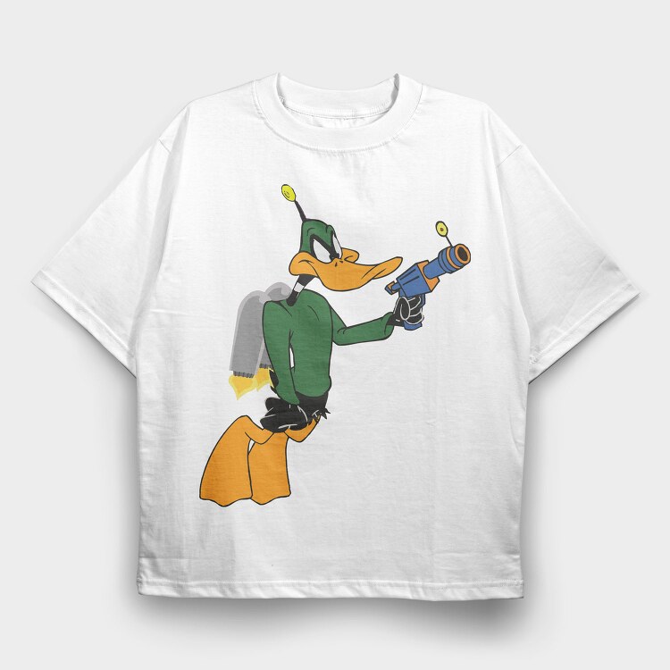 Cartoon Retro Duck Dodgers 2, Tricou Oversize Barbati (Unisex)
