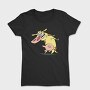 Cartoon Retro Cow and Chicken 1, Tricou Femei