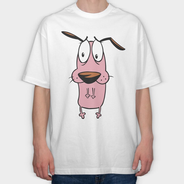 Cartoon Retro Courage the Cowardly Dog 6, Tricou Oversize Barbati (Unisex)
