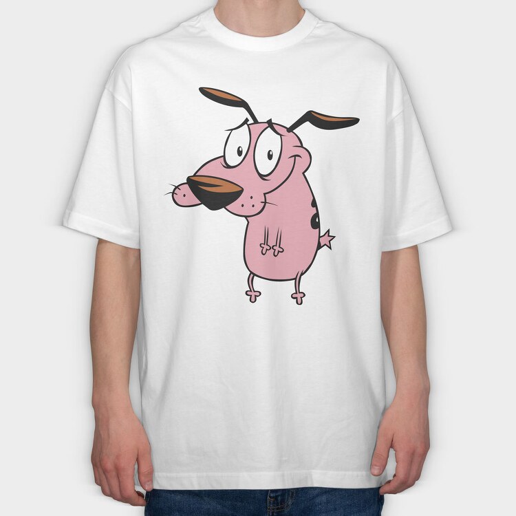 Cartoon Retro Courage the Cowardly Dog 5, Tricou Oversize Barbati (Unisex)