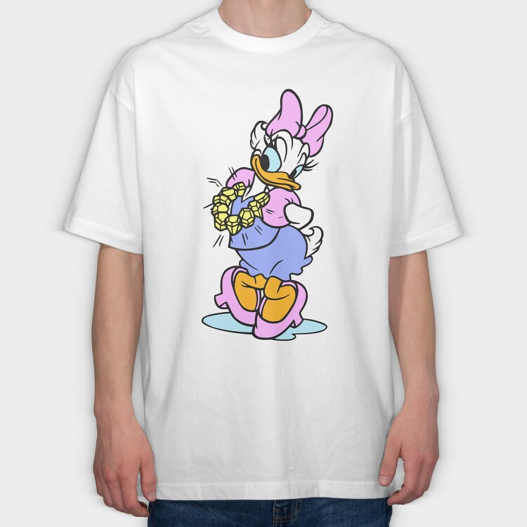 Cartoon Retro Daisy Duck 5, Tricou Oversize Barbati (Unisex)