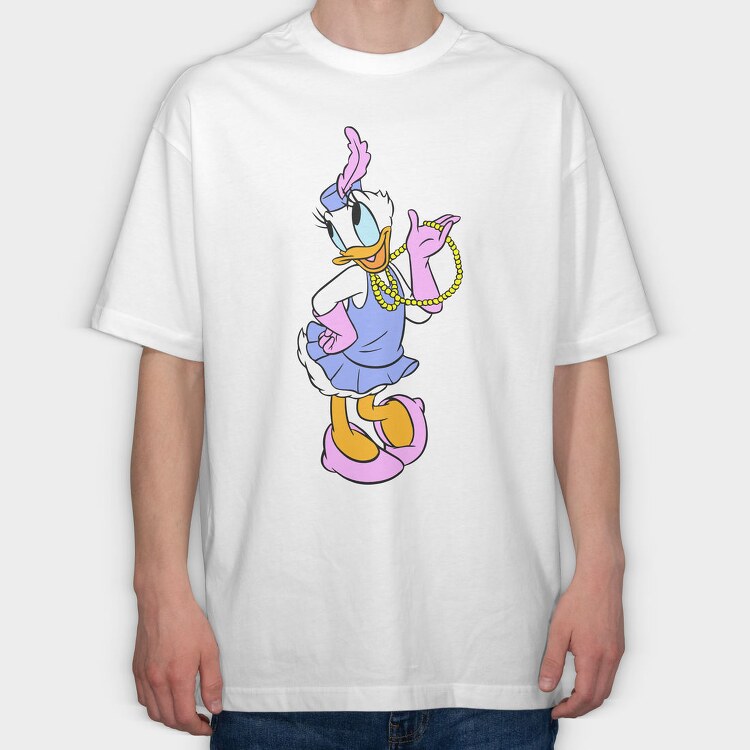 Cartoon Retro Daisy Duck 4, Tricou Oversize Barbati (Unisex)