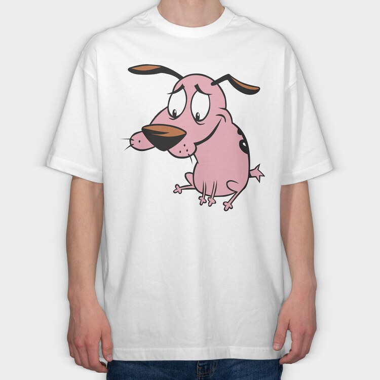 Cartoon Retro Courage the Cowardly Dog 4, Tricou Oversize Barbati (Unisex)