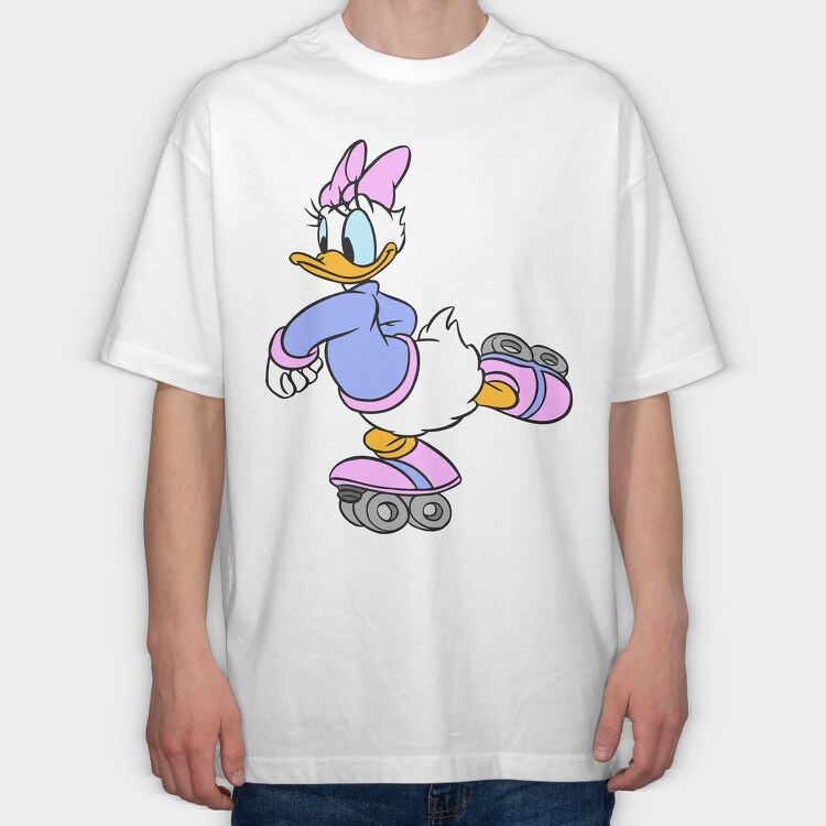 Cartoon Retro Daisy Duck 3, Tricou Oversize Barbati (Unisex)