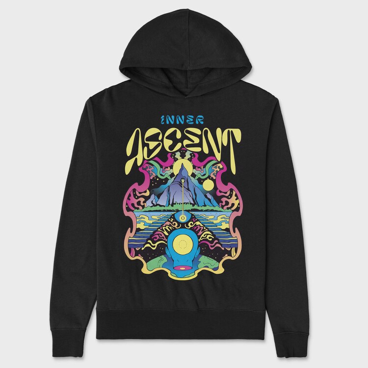 Psychedelic Inner Ascent, Hanorac Oversize Barbati (Unisex)
