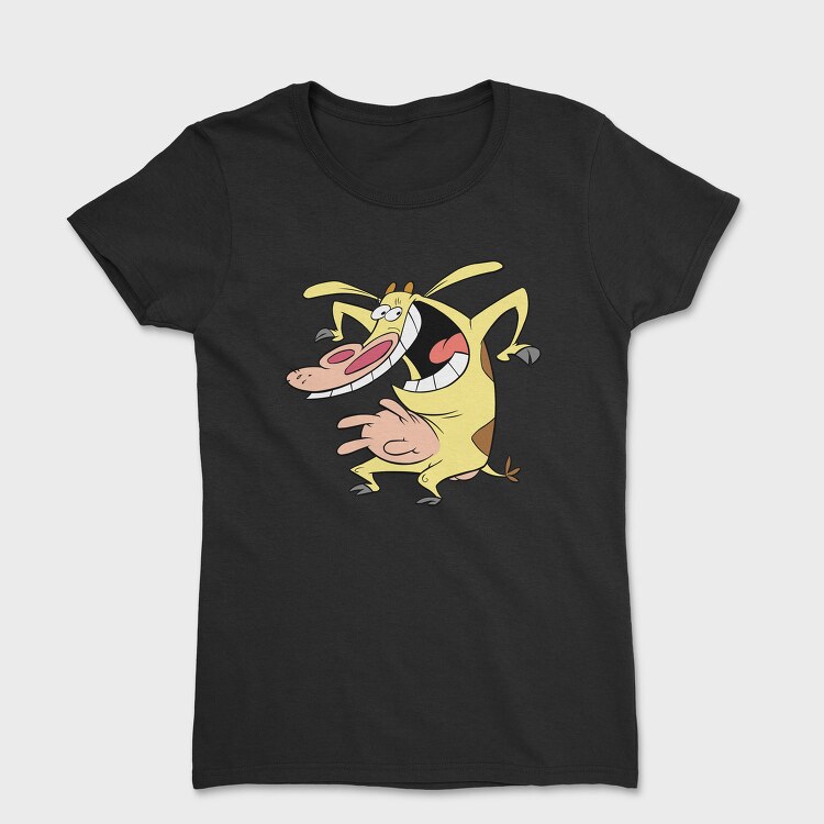 Cartoon Retro Cow and Chicken 3, Tricou Femei