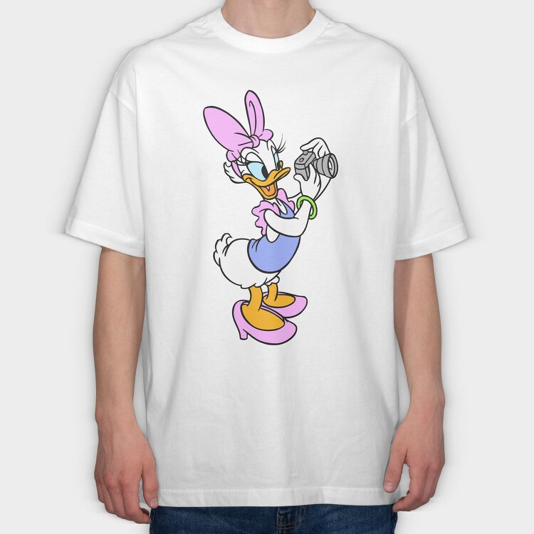 Cartoon Retro Daisy Duck 2, Tricou Oversize Barbati (Unisex)