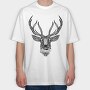 Deer Illustration With Text, Tricou Oversize Barbati (Unisex)