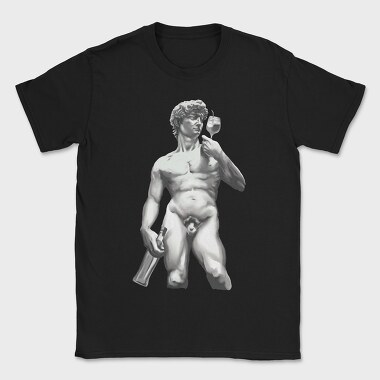 David Statue Wine Glass Realistic Michelangelo Cup Bottle, Tricou Barbati (Unisex)