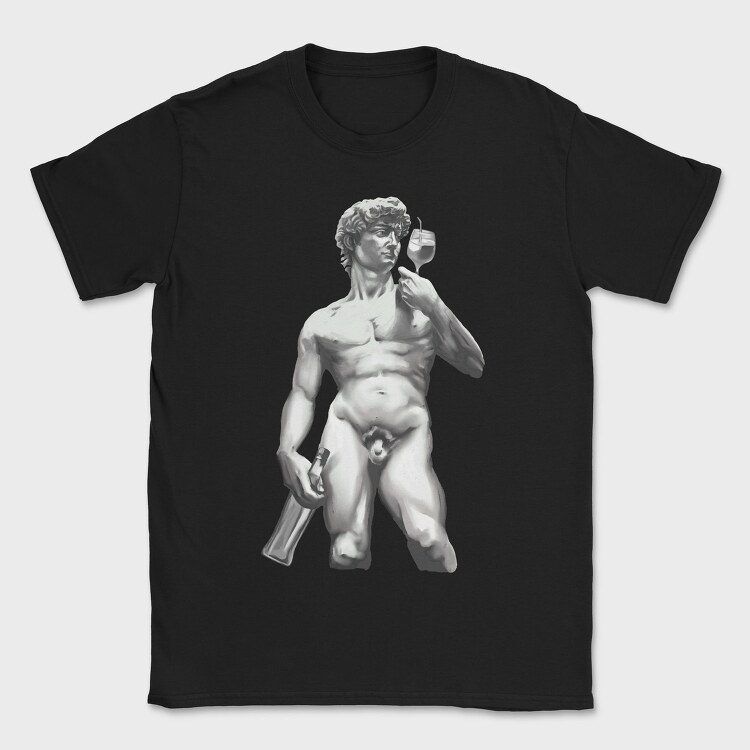 David Statue Wine Glass Realistic Michelangelo Cup Bottle, Tricou Barbati (Unisex)
