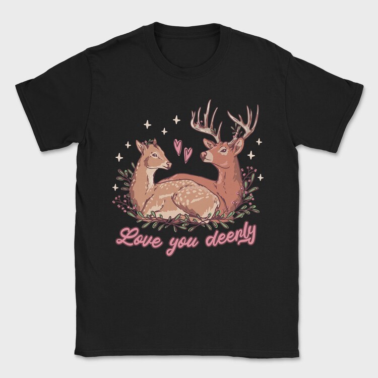 Deer In Love Valentine, Tricou Barbati (Unisex)