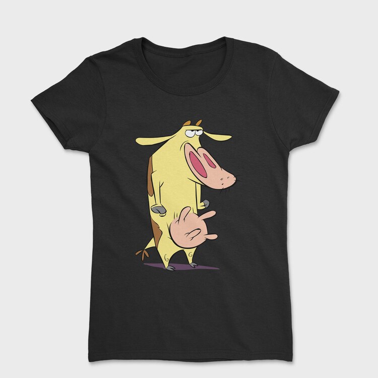 Cartoon Retro Cow and Chicken 2, Tricou Femei