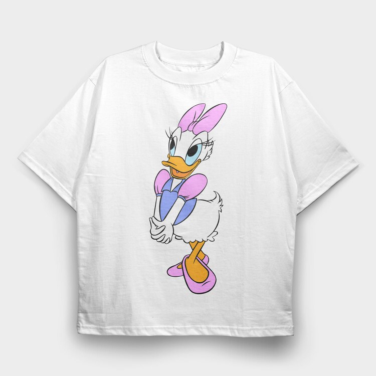 Cartoon Retro Daisy Duck 6, Tricou Oversize Barbati (Unisex)