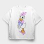 Cartoon Retro Daisy Duck 6, Tricou Oversize Barbati (Unisex)
