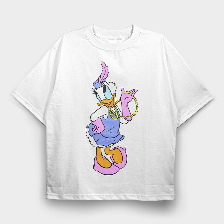 Cartoon Retro Daisy Duck 4, Tricou Oversize Barbati (Unisex)