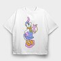 Cartoon Retro Daisy Duck 4, Tricou Oversize Barbati (Unisex)